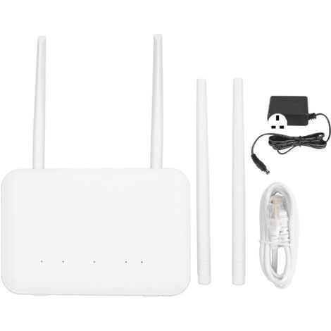 Routeur WiFi 4G LTE avec Slot Carte SIM, 4 Antennes Externes, 300Mbps, Ports LAN/WAN, Point d'Accès Hotspot, Compatible Europe Asie Afrique, 100‑240V, Prise UK (1/5)