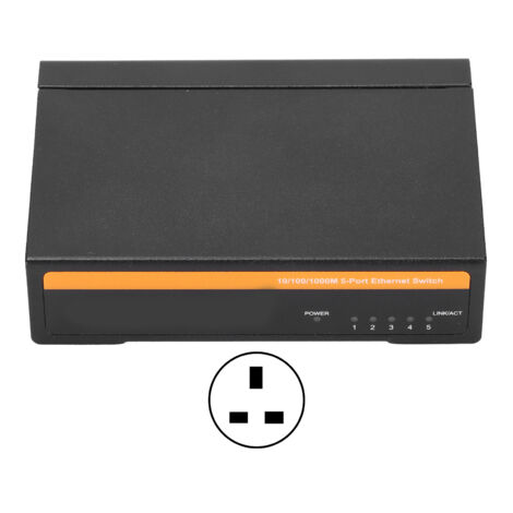 Commutateur Ethernet 5 Ports Gigabit TBCS5005E, Alimentation 100-240V avec Prise UK, Accessoire Réseau Bureau (1/5)