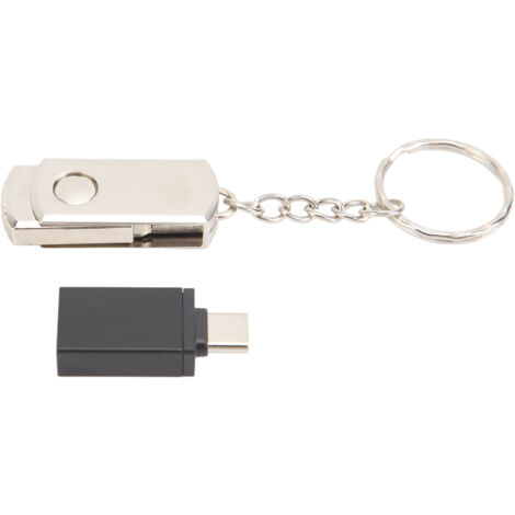 Clé USB 64GB Argent Vitesse Transfert Rapide USB 2.0 avec Adaptateur USB-C pour Ordinateur Portable et Tablette (1/5)