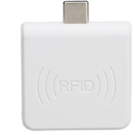 Lecteur de cartes RFID 13.56 MHz USB Type C pour téléphone mobile, compatible Windows, couleur blanc (1/5)