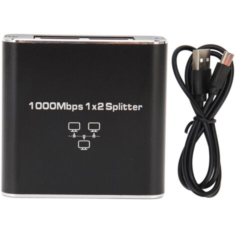Séparateur Ethernet 1 vers 2 pour Cat5/Cat6/Cat7, Partage Réseau 1000Mbps, Connexion Double Appareils RJ45 (1/5)
