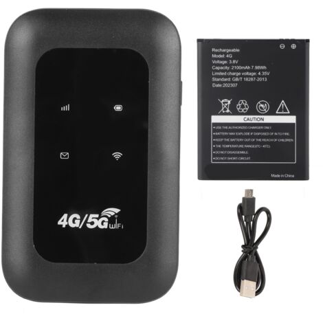 Routeur WiFi 4G Portable avec Slot Micro SIM, 150Mbps, 8 Utilisateurs, 2100mAh - Version Europe (B1/B3/B7/B8/B20/B38/B40/B41) (1/5)