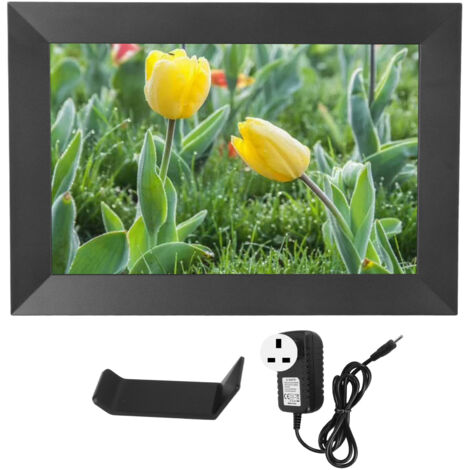 Cadre Photo Numérique 10,1 Pouces WiFi Écran Tactile IPS avec 16 Go Stockage Capteur de Gravité Montable au Mur Noir Prise UK (1/5)