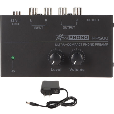 Préampli Phono Haute Fidélité - Contrôle Volume Indépendant, Ultra Faible Bruit - Compatible Platines Vinyle, Alimentation 100-240V (1/5)