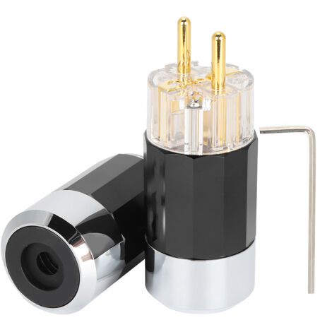 Prise d'alimentation audio HIFI en cuivre pur plaqué or 24K, 100‑250V, connecteur mâle/femelle E109G/F109G (1/5)