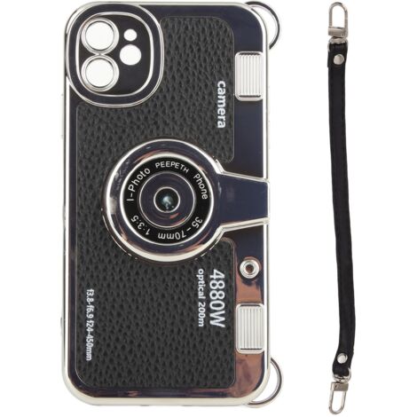 Coque iPhone 11 Vintage Appareil Photo 3D Mignon avec Dragonne pour Hommes Femmes (1/5)