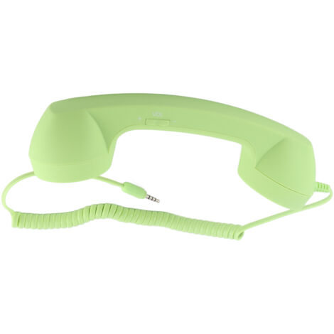 Téléphone à cadran vintage avec réduction des ondes USB-C et prise 3,5 mm pour smartphone - Vert (1/5)