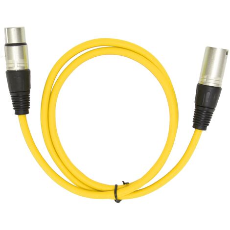 Câble Microphone 3‑Broches Mâle‑Femelle Jaune, Adaptateur Audio Robuste pour Micro (1/5)