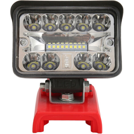 Lampe de Travail LED Rechargeable 54W 2800lm, 18 LEDs Puissante, Lumière Carrée Portable pour Chantier