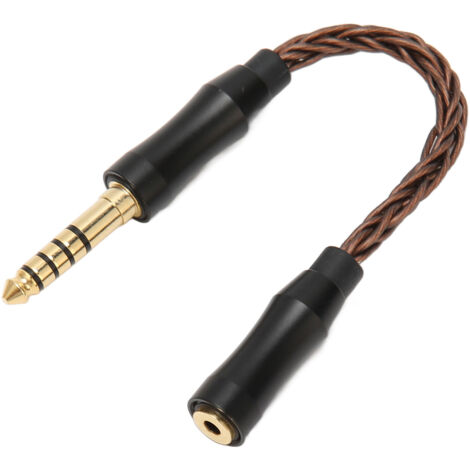 Câble adaptateur audio 2.5mm femelle vers 4.4mm mâble, câble pour casque haut-parleur téléphone en cuivre monocristallin, longueur 14cm / 5.5 pouces, couleur bronze (1/5)