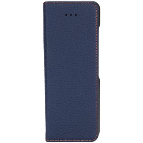 Étui cuir protecteur élégant 360° texture grainé pour Samsung - Bleu foncé (1/5)