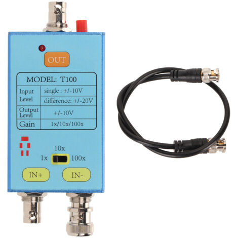 Sonde différentielle T100 pour oscilloscope, 1X/10X/100X, 10MHz, idéale pour amplification signaux faibles et mesures précises