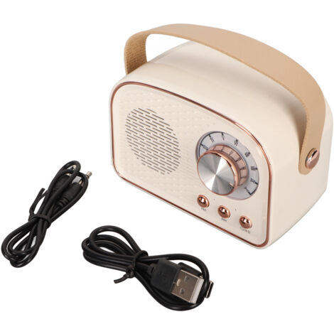 Enceinte Bluetooth Vintage avec BT 5.0 et USB-C, Portable pour Cuisine, Bureau, Chambre et Fêtes