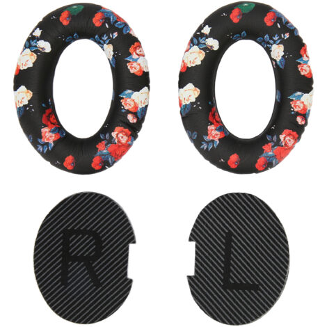 Coussinets d'écouteurs en cuir protéique souple avec mousse à mémoire pour QC35 QC25 QC15 QC2 AE2i AE2W, coussinets imprimés noirs (1/5)