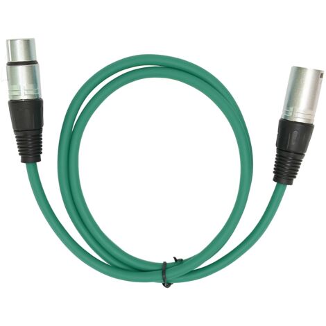 Câble Microphone Mâle à Femelle 3 Broches Vert - Adaptateur Audio Robuste pour Micro (1/5)