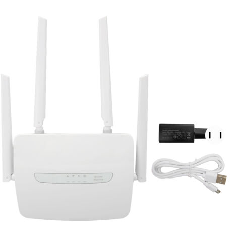 Routeur WiFi 4G LTE avec Antenne Externe, Slot Carte SIM, 150Mbps, 32 Utilisateurs, Ports WAN/LAN, Point d'Accès, 100‑240V Prise US (1/5)