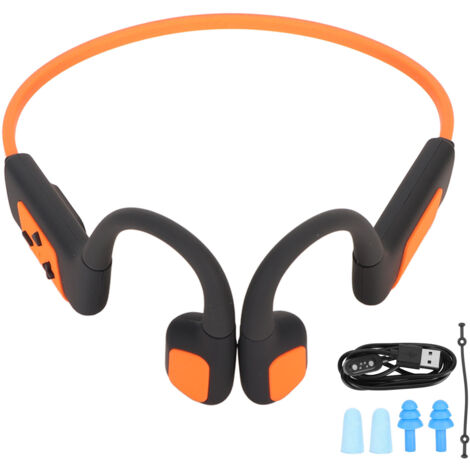 Casque Sport Audio Osseux 32Go Étanche IPX8 Natation Plongée Bluetooth Sans Fil Orange (1/5)