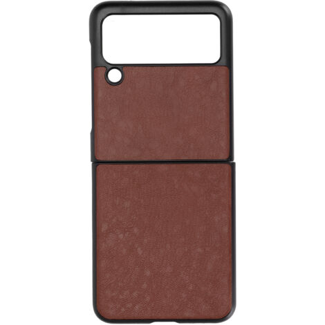 Étui en cuir pour Samsung Galaxy Z Flip 3, housse anti-rayures et anti-choc marron (1/5)