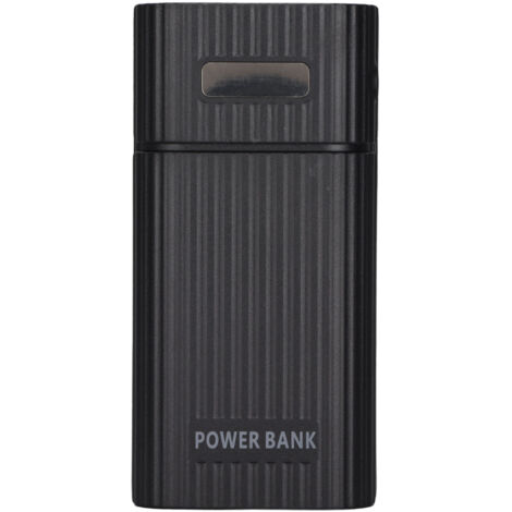 Boîtier Batterie H02 2x 21700 avec 3 Ports USB - Kit Power Bank DIY pour Téléphone, Chargeur Portable Noir (1/5)