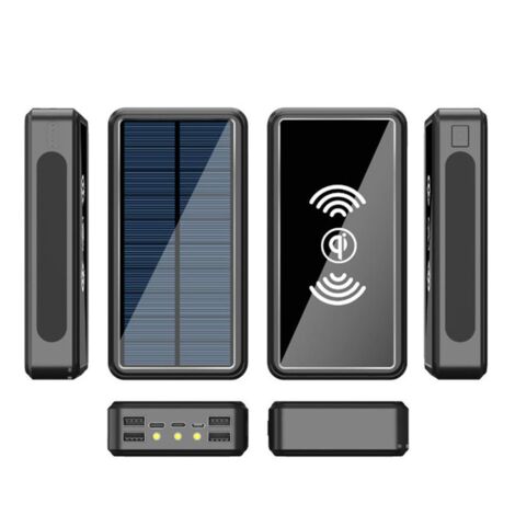 Power Bank Solaire Extérieur 50000mAh Imperméable Chargeur Sans Fil Portable Grande Capacité avec 4 Ports USB et LED (1/5)