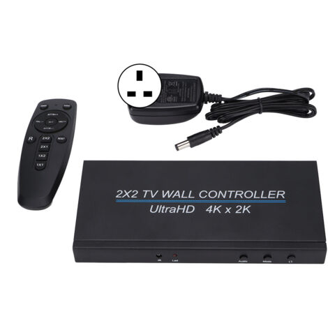 Contrôleur de Splicing HDMI 1x4 pour Écrans Multiples, Convertisseur de Signal avec Alimentation 110-240V UK Plug (1/5)
