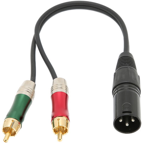 Câble XLR Mâle vers 2 RCA Mâle 2m pour Microphone et Systèmes Audio (1/5)