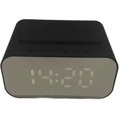 Enceinte Bluetooth avec Horloge LED, Radio FM et Chargeur USB Rapide - Charge Sans Fil