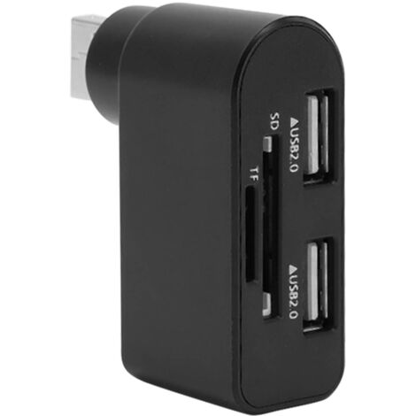 HUB USB 2 Ports à Haute Vitesse avec Lecteur de Cartes Mémoire pour Disque Dur et Appareil Photo (1/5)