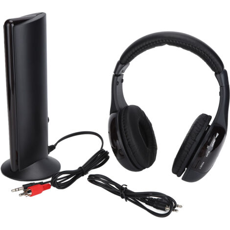 Casque sans fil 5 en 1 avec radio FM et monitoring - Profitez d'un son HiFi et de basses profondes pour PC, TV et appareils audio. (1/5)