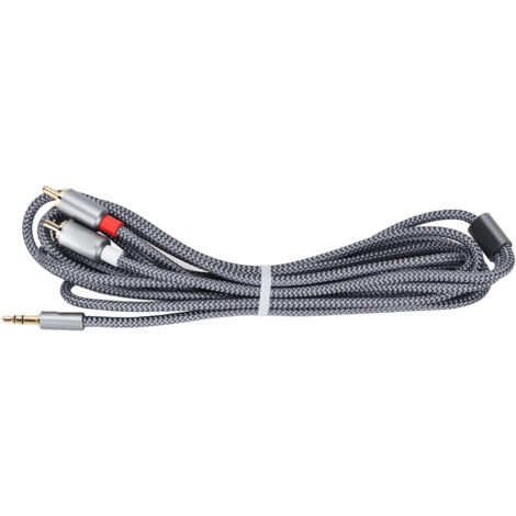 Câble Audio Jack 3.5mm vers 2 RCA Double Lotus pour Amplificateur Enceintes 3 mètres