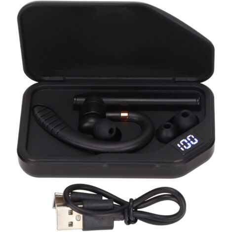 Écouteur Bluetooth d'Affaires K3 à Réduction de Bruit, Oreillette Simple Enveloppante avec Boîtier de Charge (Noir Doré Puce Jerry) (1/5)