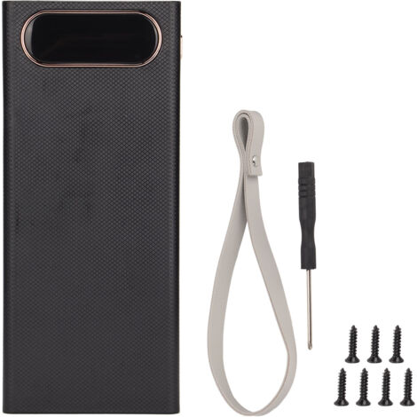 Boîtier de Batterie DIY 16x18650 avec Affichage LCD, Charge Rapide 22.5W et Entrée Type-C - Noir (1/5)
