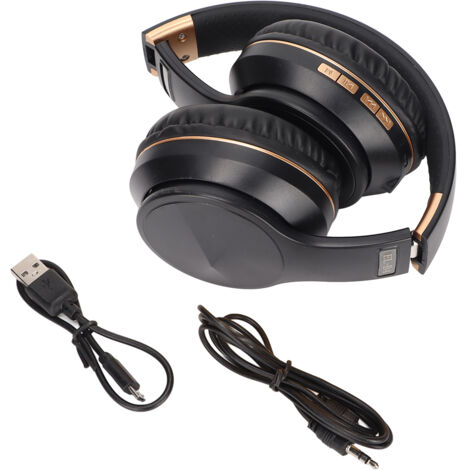 Casque Bluetooth ELB4 Multifonction Pliable Sans Fil pour Sport et Jeu (Noir Doré) (1/5)