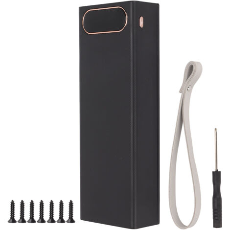 Étui Power Bank 22.5W Charge Rapide Détachable avec Écran LCD - Coque pour 20x18650 Batteries - Noir (1/5)