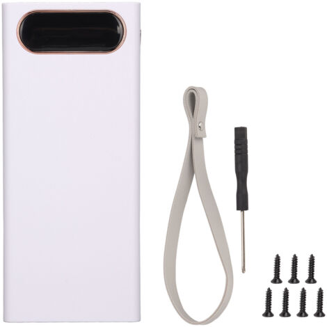 Boîtier de Batterie DIY 16x18650 avec Écran LCD, 2 Ports USB et Entrée Type C - Blanc (1/5)