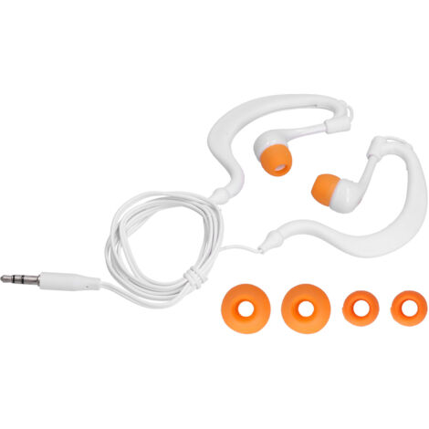 Écouteurs de natation Bluetooth étanches avec conduction osseuse et embouts amovibles pour nage, course et surf - Blanc Orange (1/5)