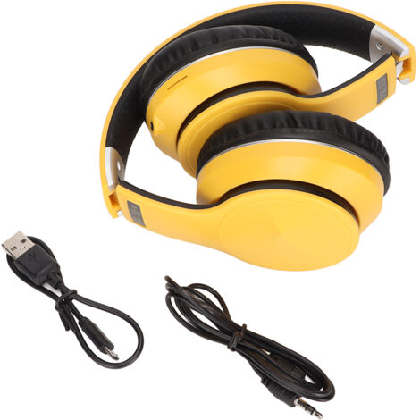 Casque Bluetooth ELB4 Multifonction, Écouteurs Sans Fil Pliables pour Sport et Jeu (Jaune) (1/5)