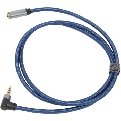 Câble audio 3.5mm femelle à mâle 4 conducteurs, cordon d'extension à angle droit 1 mètre (1/5)