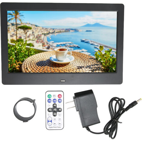 Cadre Photo Numérique HD 10,1 Pouces 1024x600 Affichage LCD Intelligent avec Télécommande 110‑240V Noir Prise US (1/5)