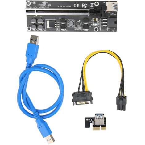 Carte d'extension PCIE avec connecteur plaqué or, interface USB 3.0, 8 condensateurs FP pour Windows 7/8/10/XP (1/5)
