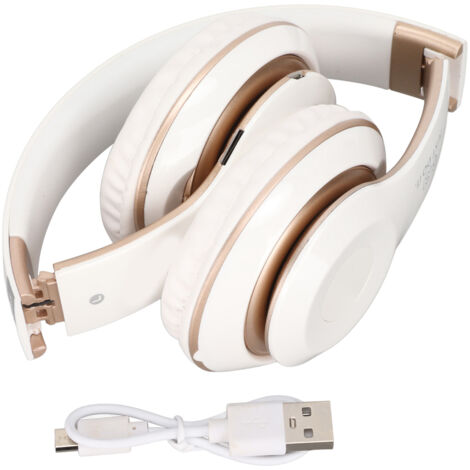 Casque Bluetooth S6 HIFI Stéréo Pliable avec Micro pour Téléphone et Tablette - Blanc (1/5)