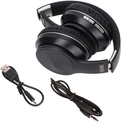 Casque Bluetooth ELB4 pliable multifonction pour sport et jeux, sans fil (Noir Argenté) (1/5)