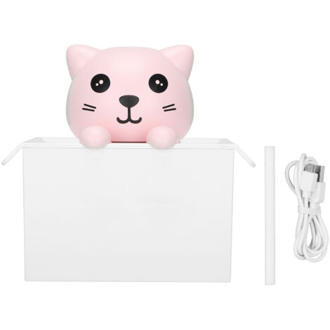 Humidificateur Portable 330ml en Forme de Chat avec LED Coloré - Mode Brumisation Réglable et Silencieux pour Bureau, Chambre et Voiture (1/5)