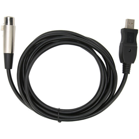 Câble de conversion USB mâle vers XLR femelle pour micro, 3 mètres, enregistrement audio (1/5)