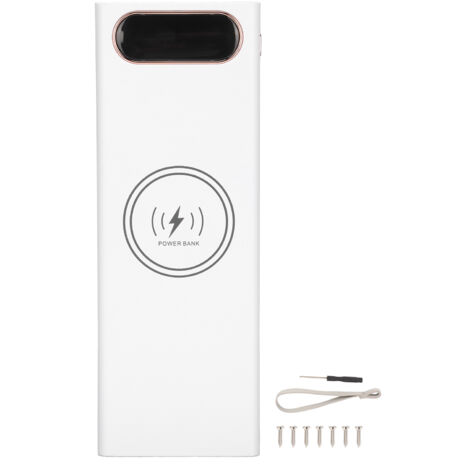 Boîtier Batterie DIY L20 QC 22.5W+15W Charge Sans Fil pour 20x18650 - Banque d'Alimentation Portable (Blanc) (1/5)