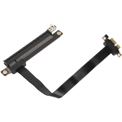 Câble d'extension PCIe 20 cm, 32 Gbps, PCI Express 3.0 x1, noir, pour carte graphique, son ou réseau - Sans câble d'alimentation SATA (1/5)