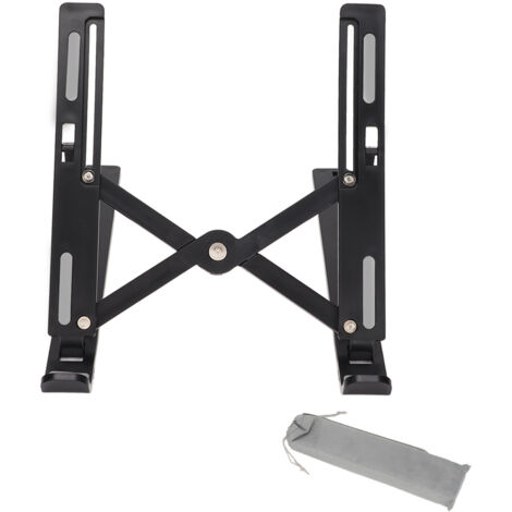 Support portable pour ordinateur pliable et réglable en hauteur avec sac de rangement pour bureau à domicile, tablette et PC portable noir (1/5)