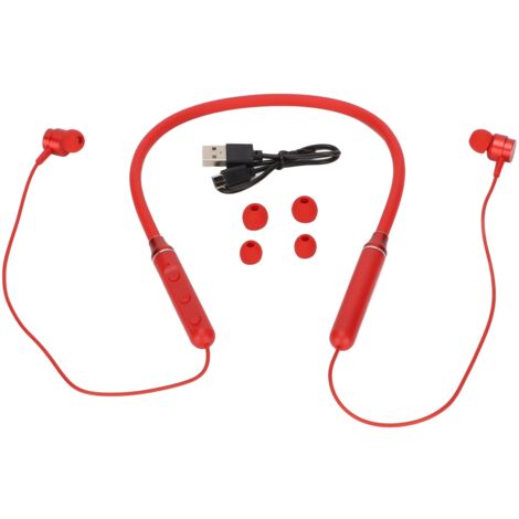 Casque Bluetooth Sport avec Micro, Écouteurs Intra-Auriculaires Sans Fil pour Courir et Fitness (Rouge) (1/5)