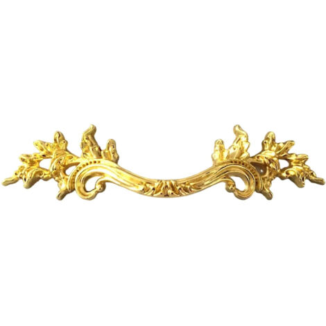 Poignées de tiroir et boutons de porte de cuisine en or brillant, style rustique avec motifs feuillagés (1/4)
