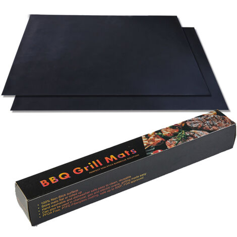 Grill Mat 33x40 cm - Tapis de Cuisson Barbecue Antiadhésif pour Charbon et Électrique (1/5)